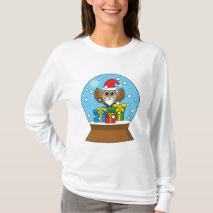 T-shirt Globe des neiges avec Chouette du Père Noël