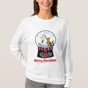 T-shirt Globe des neiges de chat pour une femme