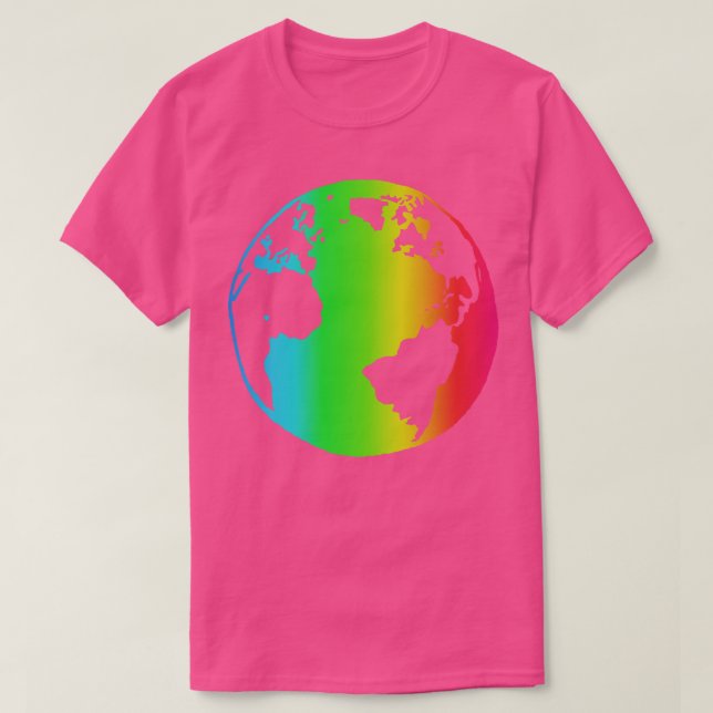 T-shirt Globe lumineux RVB mignon (Design devant)