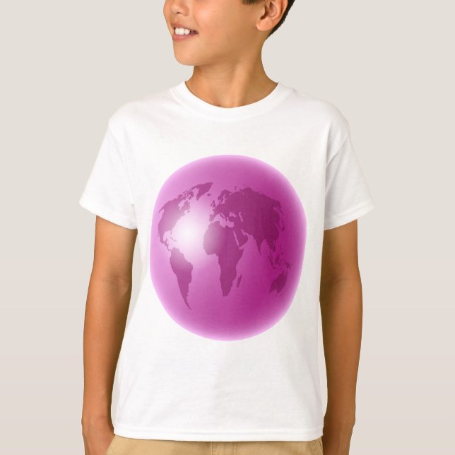 T-shirt Globe rose du monde (Devant)