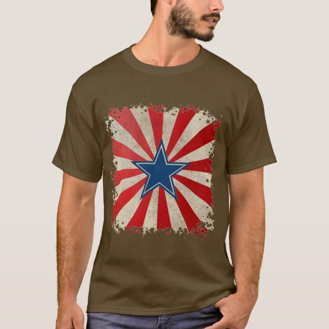 T-shirt Gloire vieillissante - Rouge, Blanc et Bleu (Devant)