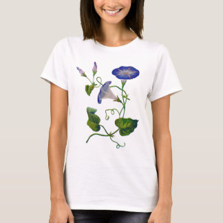 T-shirt Glories du matin bleu brodé