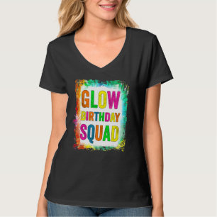 T-shirt Glow Birthday Squad Glow Party Retro 80s Group Par