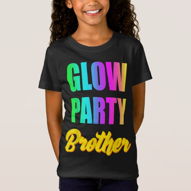 T-Shirt Glow Brother Retro 80s Anniversaire Groupe de Fête (Devant)