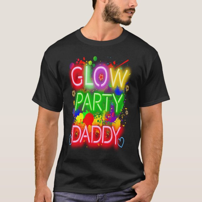 T-shirt Glow Party Squad Daddy Paint Splatter Glow Party M (Devant)