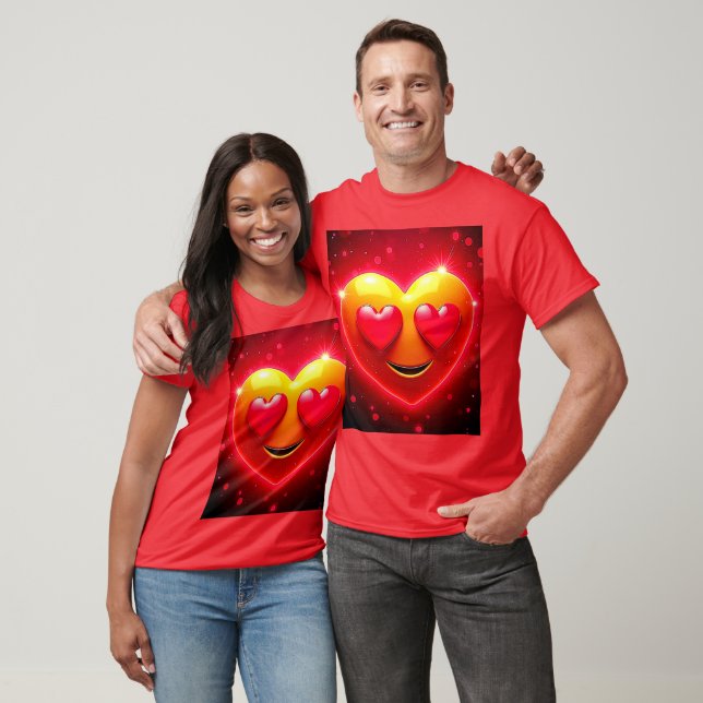 T-shirt Glowing Heart Eyes Emotion (Unisexe)