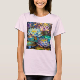 T-shirt Glowing Lotus Flowers Trio