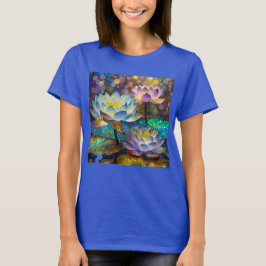 T-shirt Glowing Lotus Flowers Trio