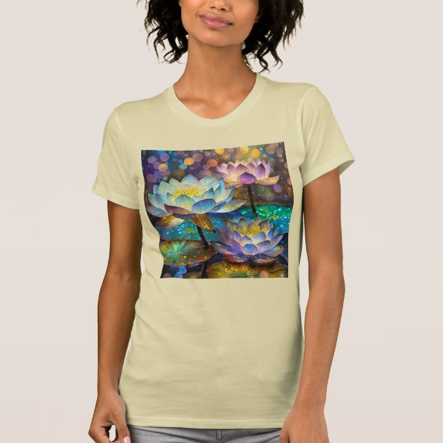 T-shirt Glowing Lotus Flowers Trio (Devant)
