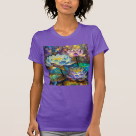T-shirt Glowing Lotus Flowers Trio