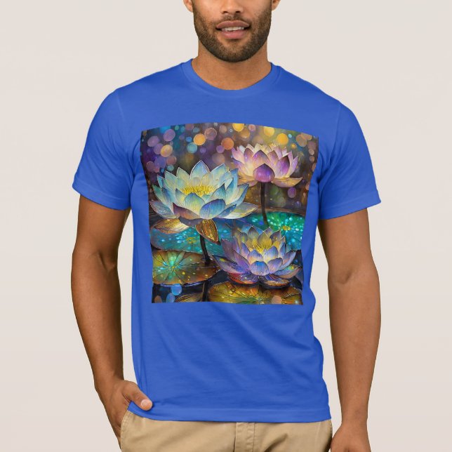 T-shirt Glowing Lotus Flowers Trio (Devant)