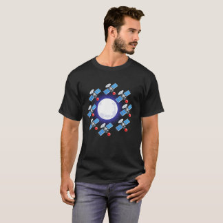 T-shirt Glowing Moon Orb with Satellite Ring | Cosmic