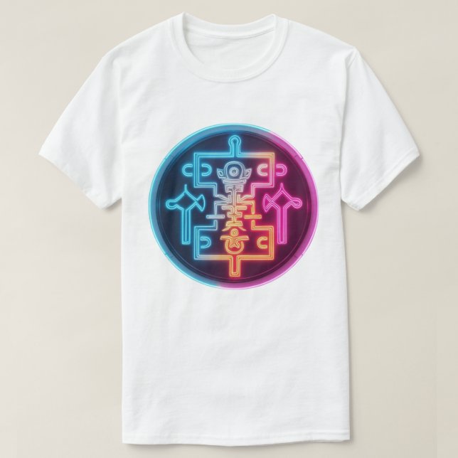 T-shirt Glyphes lumineux - Symboles anciens (Design devant)