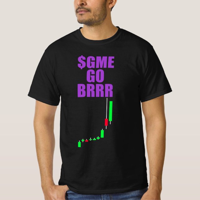 T-shirt $GME GO BRRR - GameStonk! - GameStop (Devant)