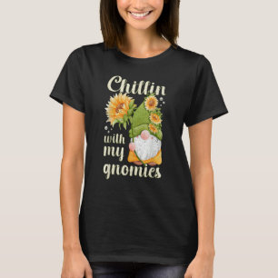 T-shirt Gnome avec tournesol motif printanier avec gnome