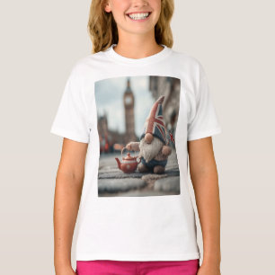 T-shirt Gnome britannique avec Casquette Union Jack et thé