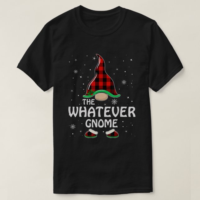 T-shirt Gnome Buffalo Plaid Matching Family Chris (Design devant)