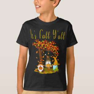 T-shirt Gnome Citrouille C'est Automne Y'all Automne Drôle