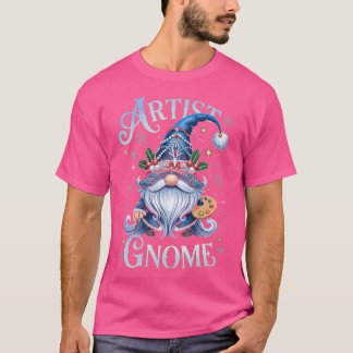 T-shirt Gnome d'artiste Noël Magie Créative Festive