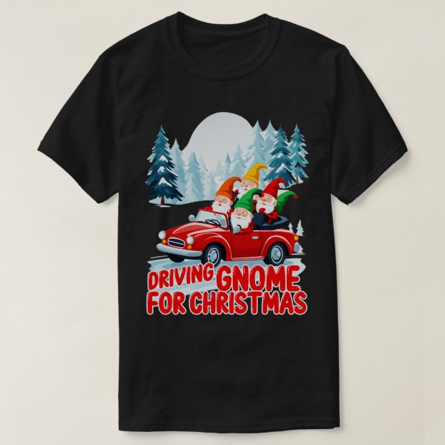 T-shirt Gnome de conduite pour Noël (Design devant)