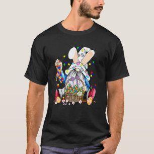 T-shirt Gnome de Pâques Lapin Œuf Ruban Autisme