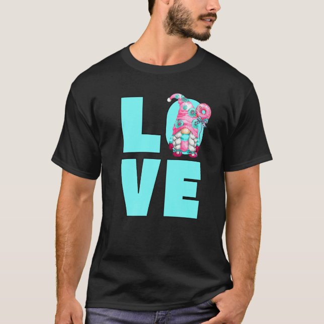 T-shirt Gnome Doughnut mignonne Amour Pour Les Enseignants (Devant)