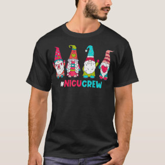 T-shirt Gnome Drôle Avec Coeurs NICU Crew Valentines Jour 