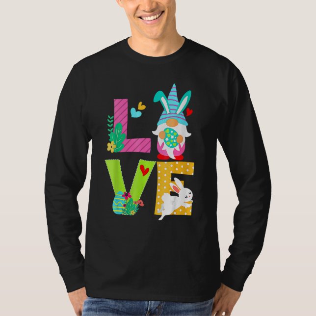 T-shirt Gnome du printemps de Pâques Chasse aux oeufs mign (Devant)