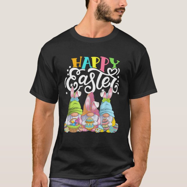 T-shirt Gnome Easter Hug Egg Bunny Gnome Spring Gnomies Ha (Devant)