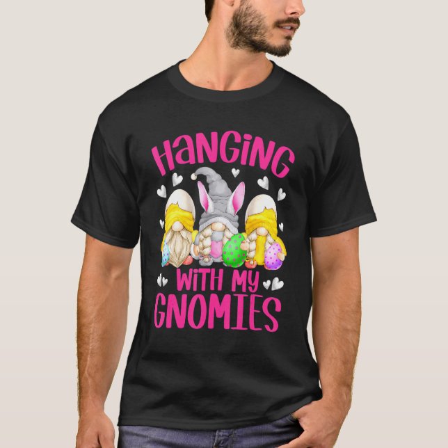 T-shirt Gnome Easter Squad Pour Les Filles Qui Pendent Ave (Devant)