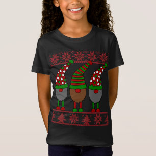 T-Shirt Gnome Elf Vilain Chandail de Noël Correspondant Fa