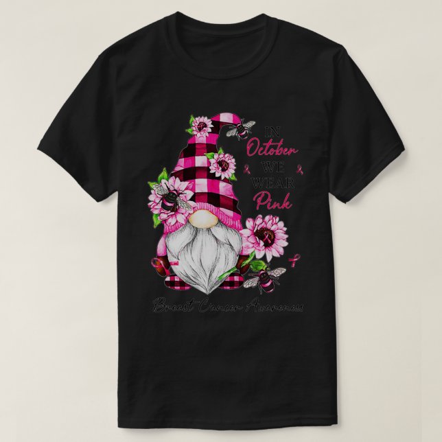 T-shirt Gnome En Octobre Nous Portons Le Certifié Du Cance (Design devant)