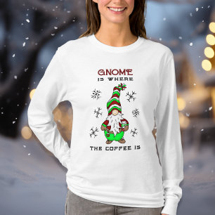 T-shirt Gnome est l'endroit où se trouve le café Noël mi
