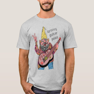 T-shirt Gnome Fantaisiste avec Guitare de la Paix, Vibe Gr