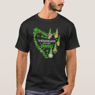 T-shirt Gnome Farce de la Saint-Patrick avec mes gnomies