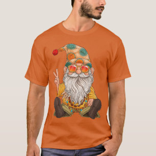 T-shirt Gnome hippie drôle Signe de paix Amoureux de gnome
