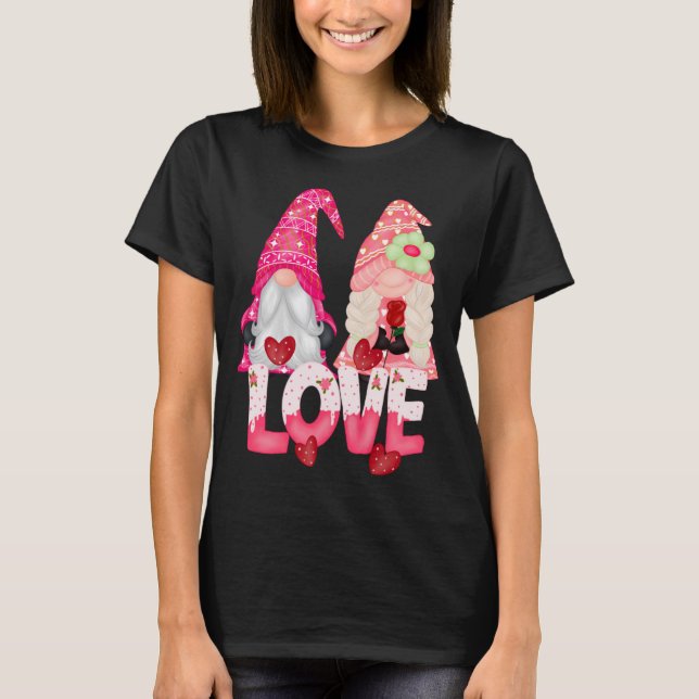 T-shirt Gnome Love Couple Valentine's Day mignonne Gnomes (Devant)