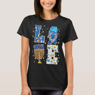T-shirt Gnome LOVE Hanoukka Dreidel Menorah Chanukah 2022