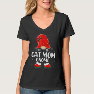 T-shirt Gnome Maman Chat Plaid Buffalo Famille Corresponda