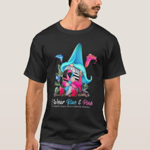 T-shirt Gnome Mignon Tenant un Ruban Rose et Bleu Sensibil