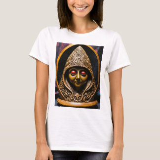 T-shirt Gnome mystique : Une sculpture en pierre ovale pou