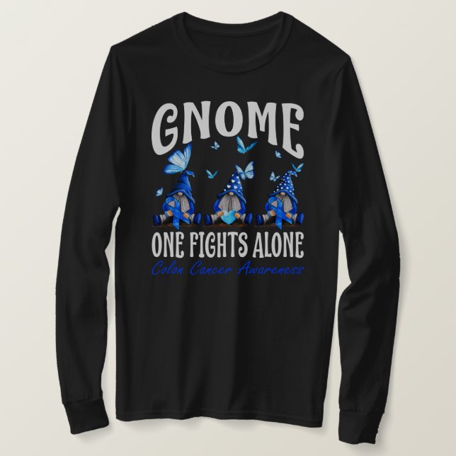 T-shirt Gnome One combat seul Colon Cancer Sensibilisation (Design devant)
