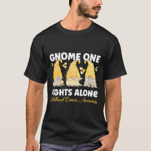 T-shirt Gnome One combat seul Gold Chilhood Cancer Aware
