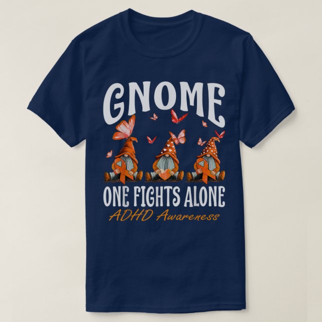 T-shirt Gnome One combat seul la sensibilisation au TDAH (Design devant)