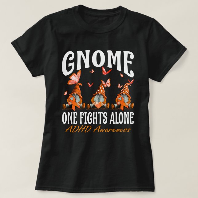 T-shirt Gnome One combat seul la sensibilisation au TDAH (Design devant)