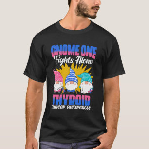 T-shirt Gnome One combat seul Thyroid Survivant Thyroid Ca