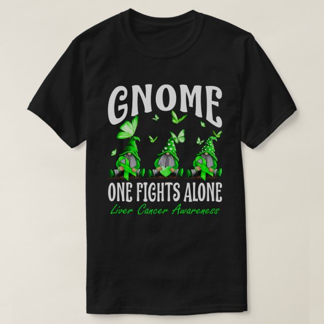 T-shirt Gnome One Fights Alone Liver Cancer Awareness (Design devant)
