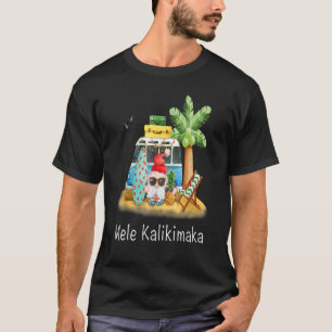 T-shirt Gnome Surf Palm Tree Beach Hawaiian Mele Kali