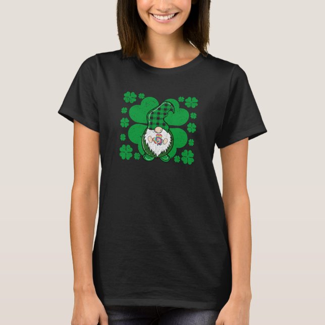 T-shirt Gnome Tie Dye Shamrock C St Patricks Day Hippie Ir (Devant)