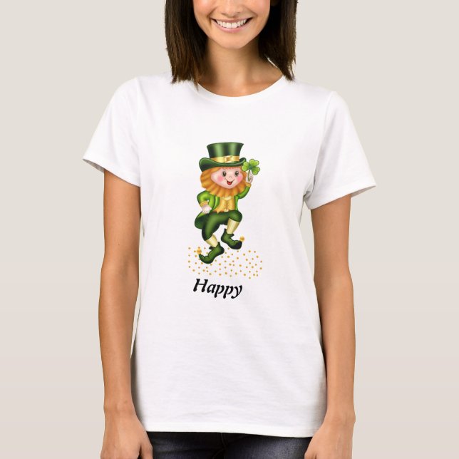 T-Shirt Gnome Vert Joyeuse Fête de Saint-Patrick (Devant)